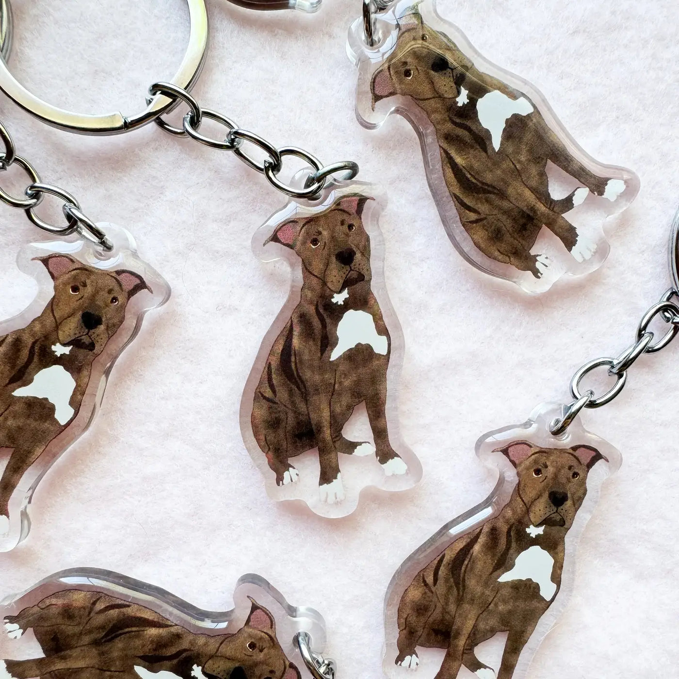 Pit Bull (Brindle), Staffy (Brindle) Keychain