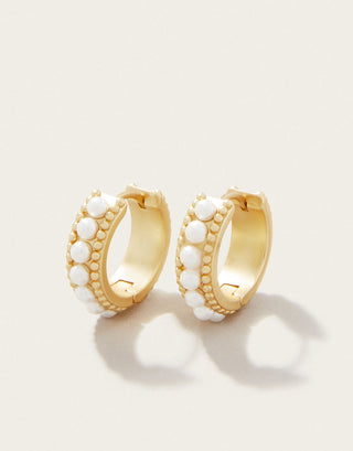 Spartina Midi Hoop Earrings Pearl
