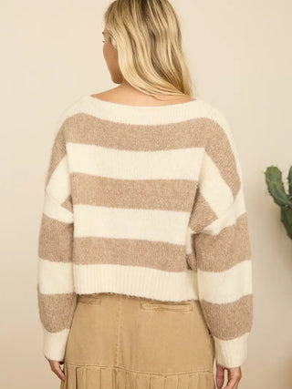 Stripe Fuzzy Knit Sweater
