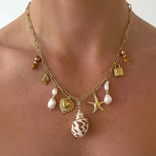Shell & Pearl Charm Necklace