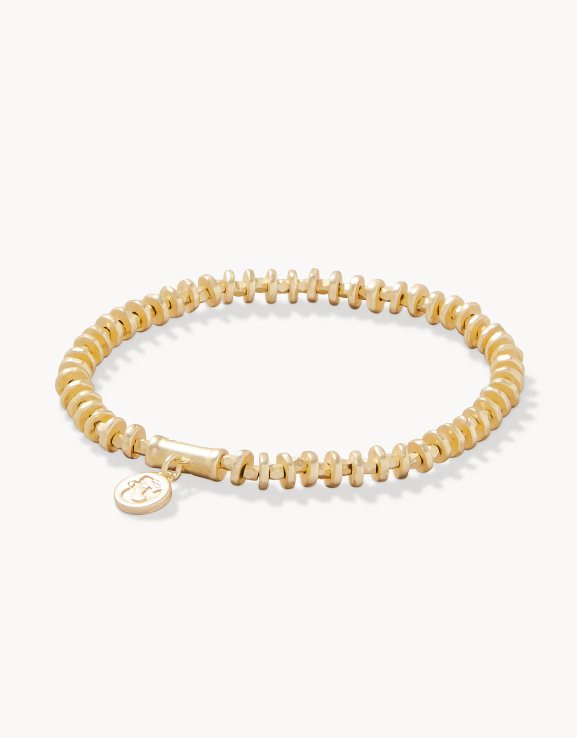 Spartina 5mm Stretch Bracelet Gold Disk