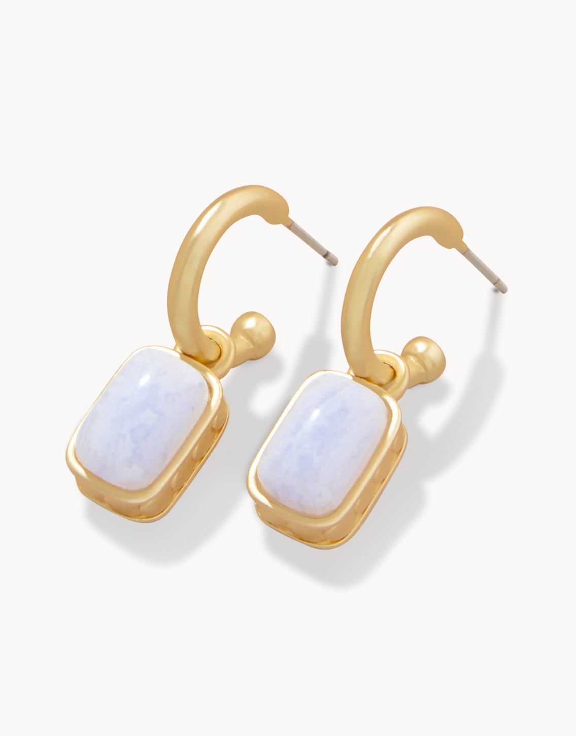 Spartina Naia Drop Hoop Earrings Blue Chalcedony