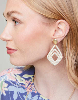 Spartina Jesse Wicker Earrings White