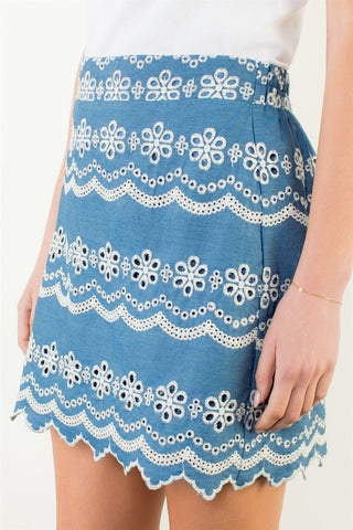 THML Floral Embroidery Detail Skort