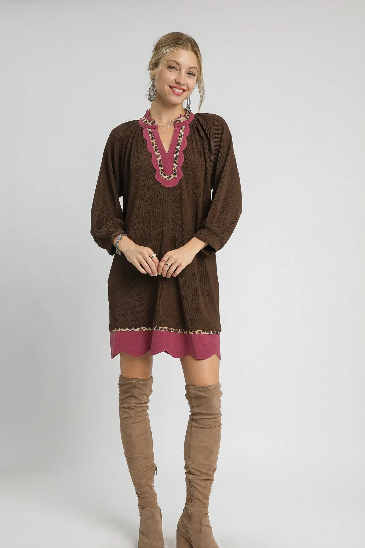 Umgee Here for it Scallop Dress