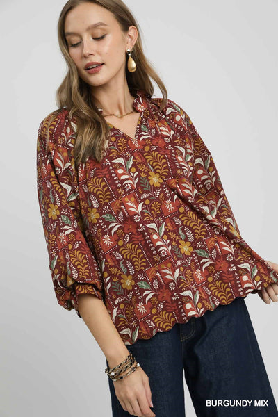 Umgee Scallop Hem Blouse