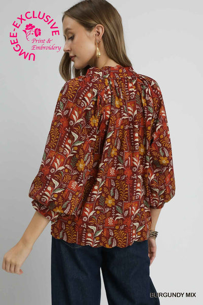 Umgee Scallop Hem Blouse