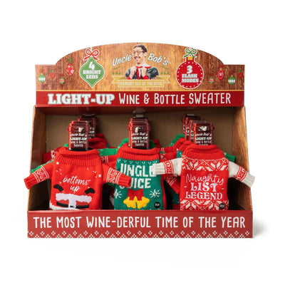 Uncle Bob’S Light-Up Wine & Bottle Sweater