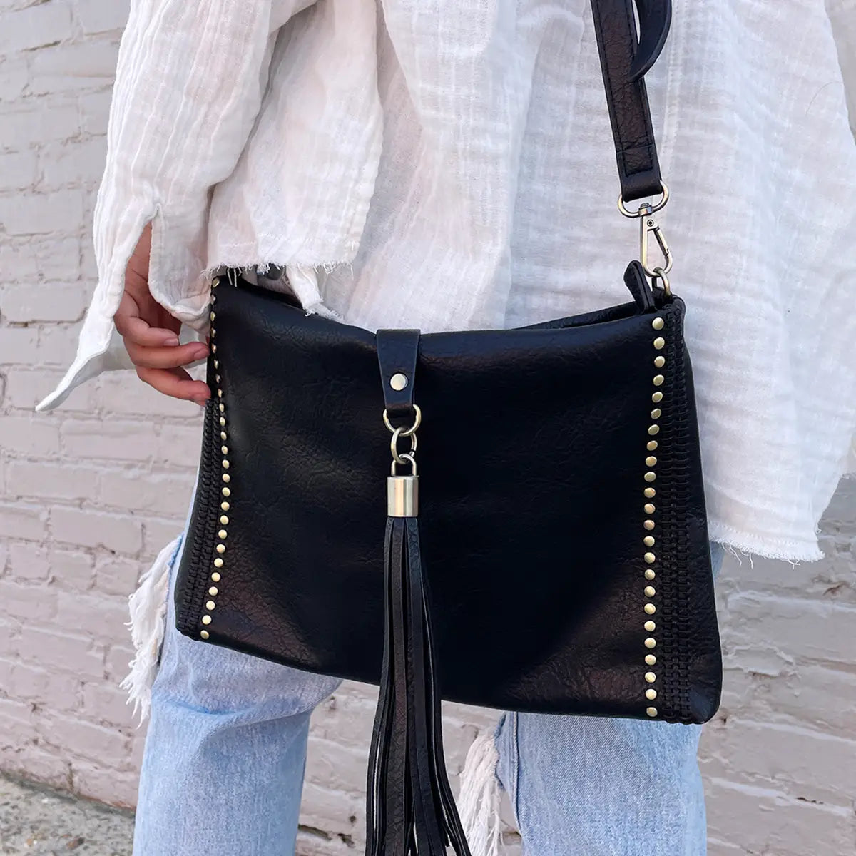 Marie Crossbody w/ Grommet Details