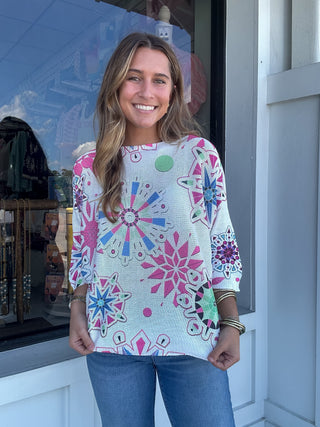 Pink Kaleidoscope Sweater