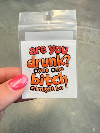 Are You Drunk Cell Phone Sticker