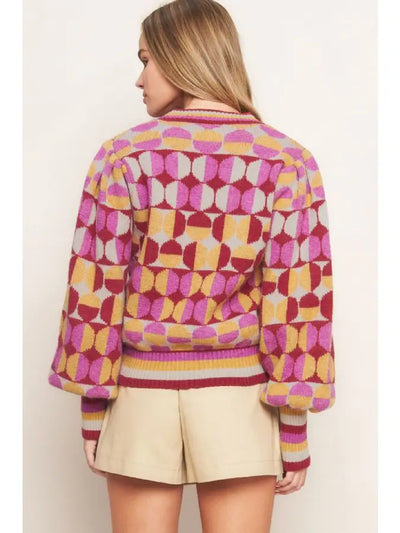 Retro Circles Knit Sweater