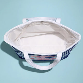 Striped Anchor Tote Bag