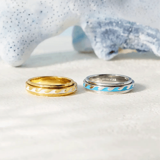 Pura Vida Enamel Wave Fidget Ring