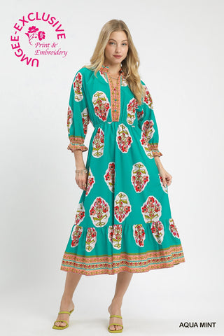 Umgee Flower Patch Border Dress