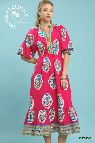 Umgee Flower Patch Border Dress