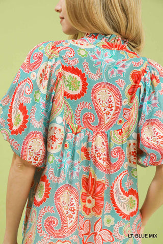 Umgee Mixed Paisley Blouse