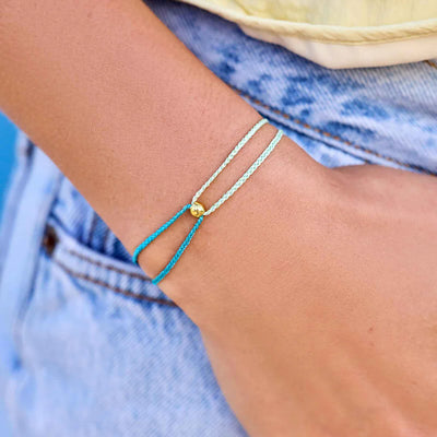 Pura Vida Blue Two-Tone Bracelet