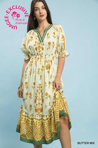 Umgee Springtime Smocked Dress