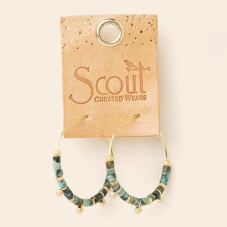 Stone Disc Hoop Earrings
