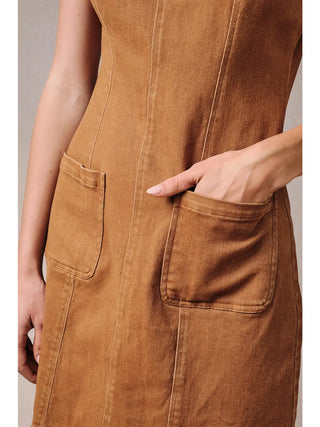 Stretchy Twill Pocket Mini Dress