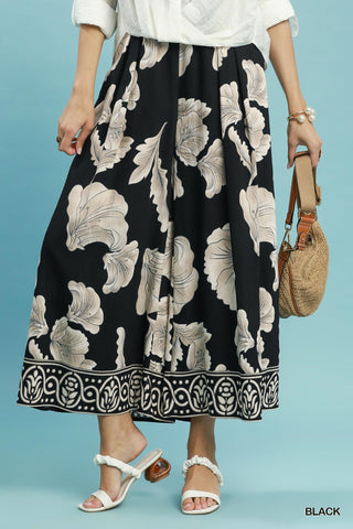 Umgee Botanical Blooms Wide Leg Pant