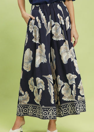 Umgee Botanical Blooms Wide Leg Pant