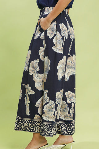 Umgee Botanical Blooms Wide Leg Pant