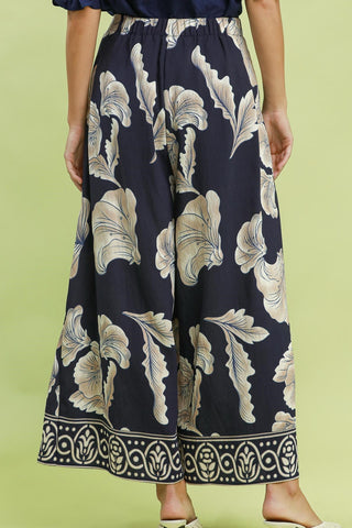 Umgee Botanical Blooms Wide Leg Pant