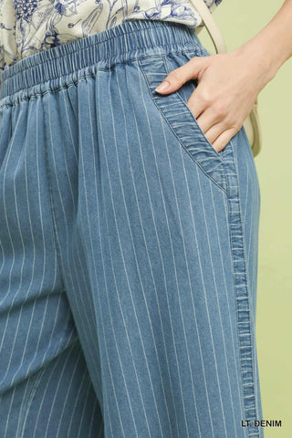 Umgee Denim Pinstripe Pants