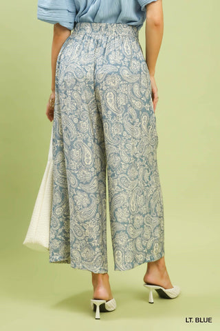 Umgee Abstract Wide Leg Pants