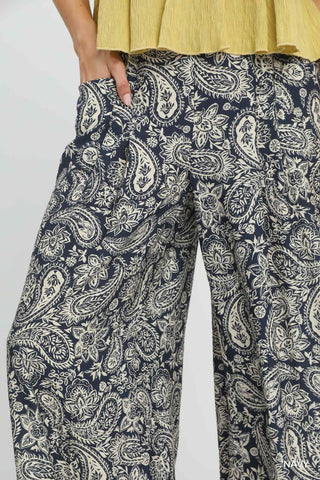 Umgee Abstract Wide Leg Pants