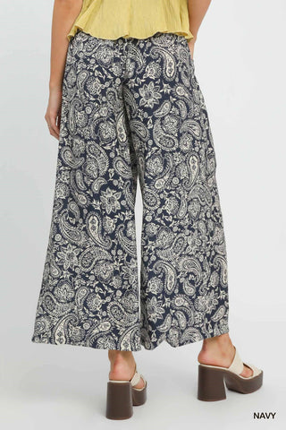 Umgee Abstract Wide Leg Pants