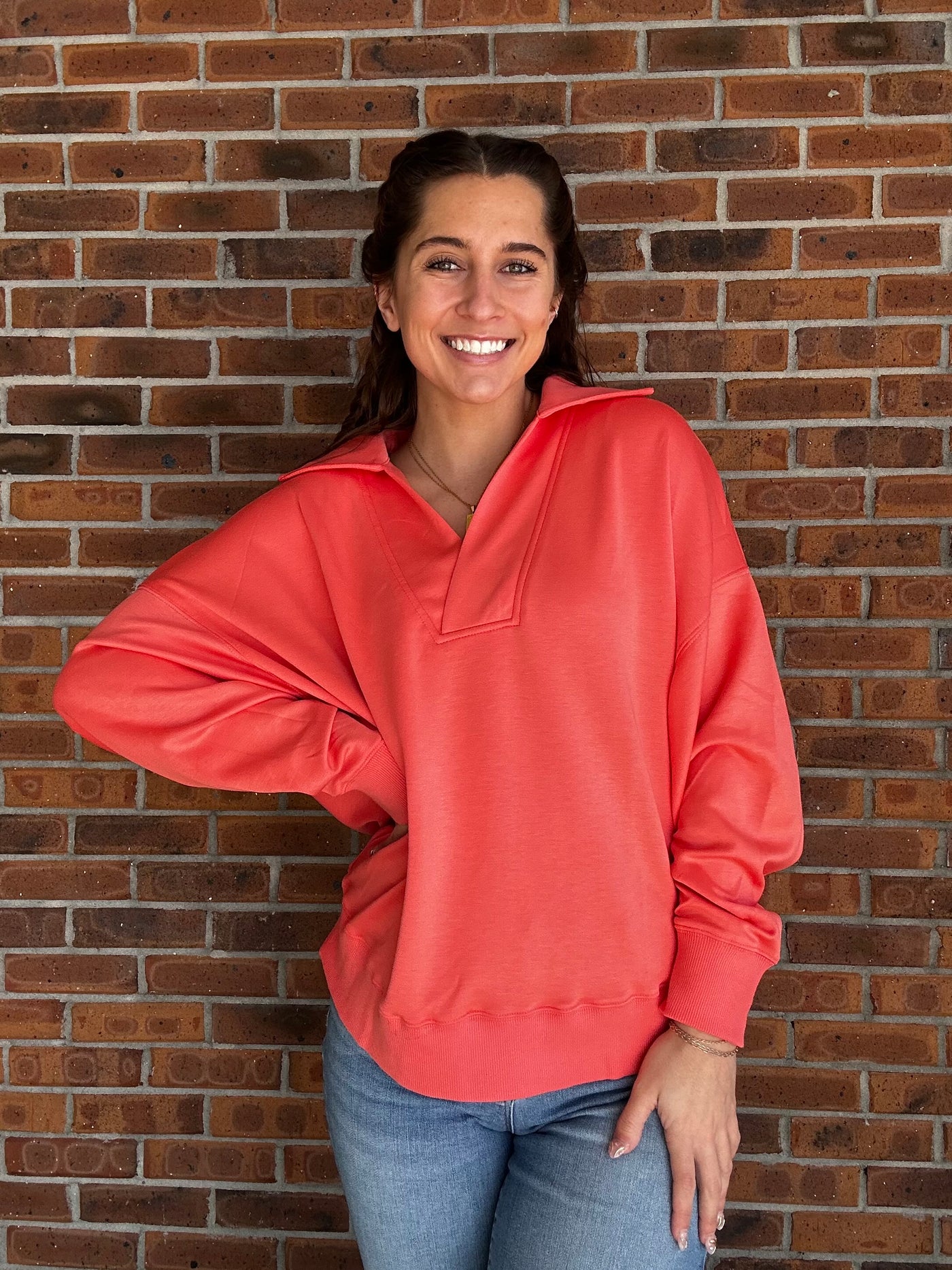 Umgee Buttery Soft V Neck Pullover