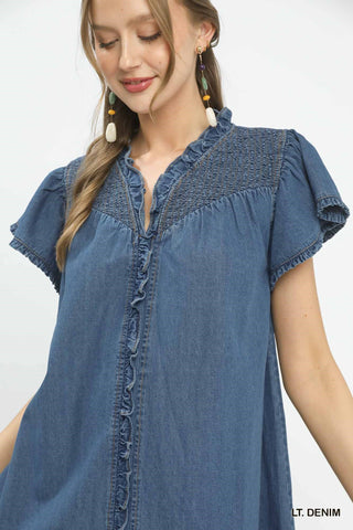 Umgee Washed Denim Dress