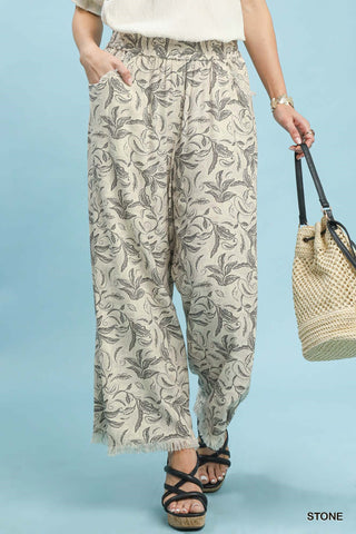 Umgee Linen Whimsy Wide Leg Pants