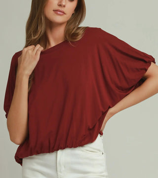Umgee Bamboo Fiber Bubble Sleeve Top