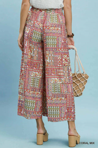 Umgee Malibu Mixed Print Pants