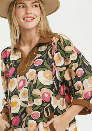 Umgee Mocha Meadow Dress