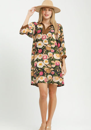 Umgee Mocha Meadow Dress