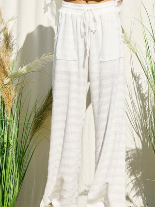Textured Wide Leg Pants