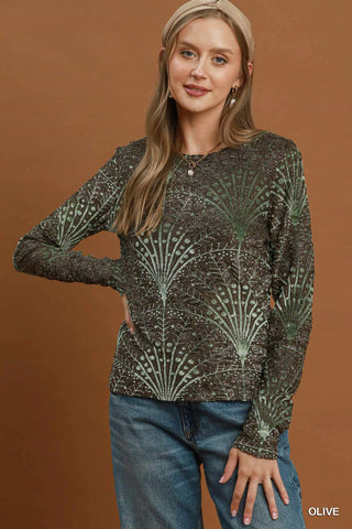 Umgee Burn Out Velvet Top