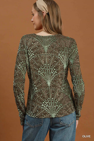 Umgee Burn Out Velvet Top