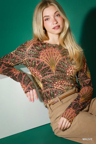 Umgee Burn Out Velvet Top