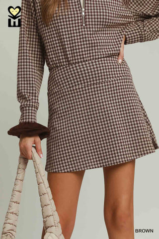 Umgee Blushing Gingham Skort