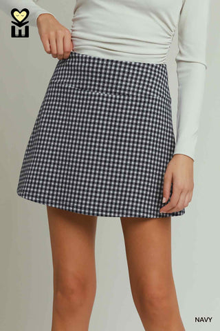 Umgee Blushing Gingham Skort