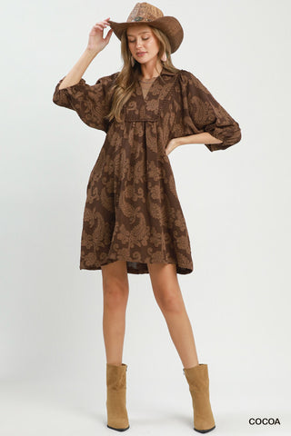 Umgee Paisley Puff Dress