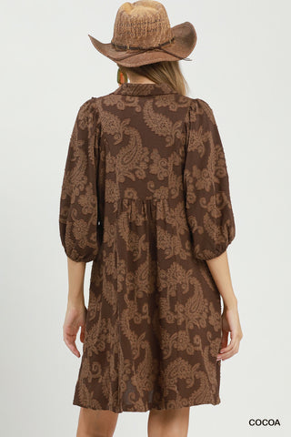 Umgee Paisley Puff Dress