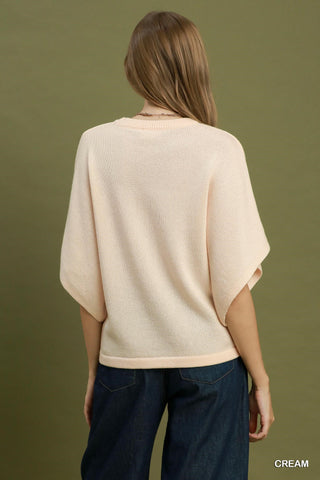 Umgee Oversized Short Sleeve Poncho