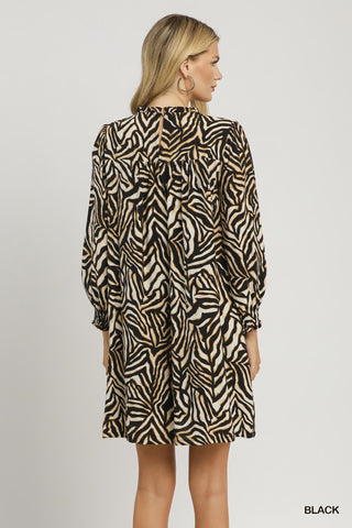 Umgee Wild Zebra Babydoll Dress